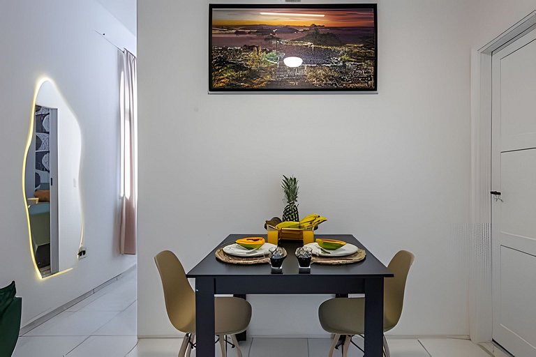 1 min da praia • King Bed • Home Office • casal